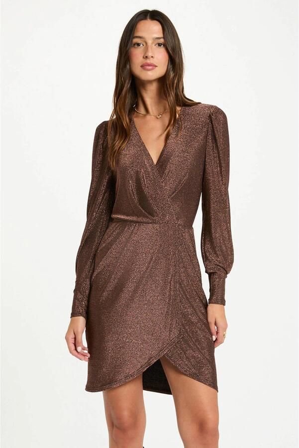 Morgan korte jurk bruin