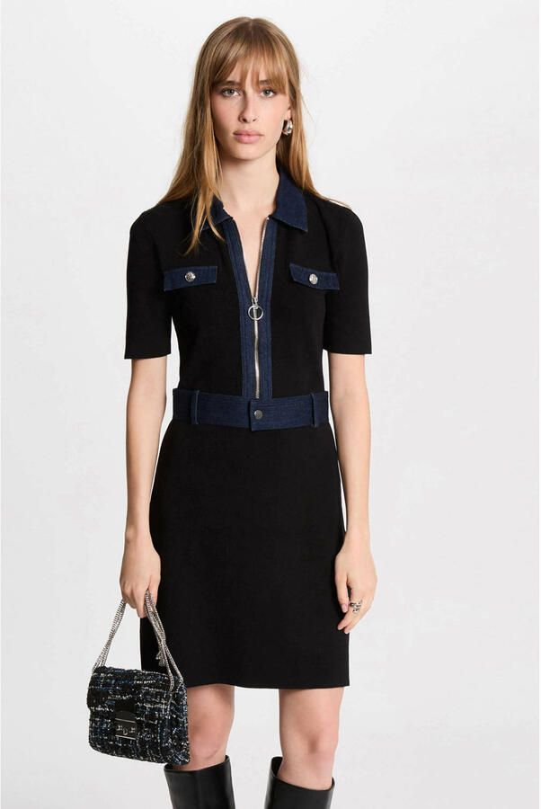 Morgan korte jurk fijn gebreid zwart - Foto 2