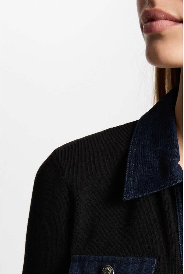 Morgan korte jurk fijn gebreid zwart