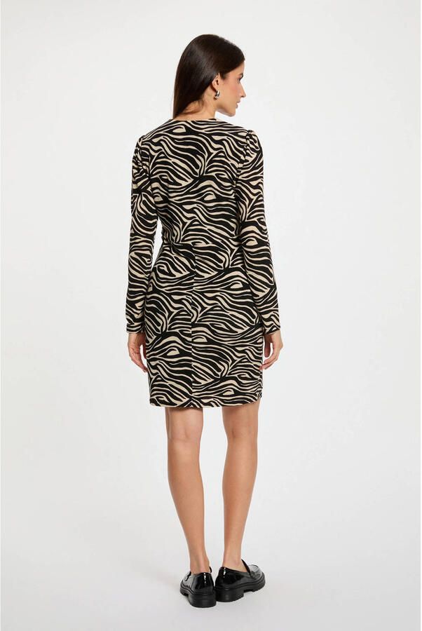 Morgan korte jurk met zebraprint ecru - Foto 2