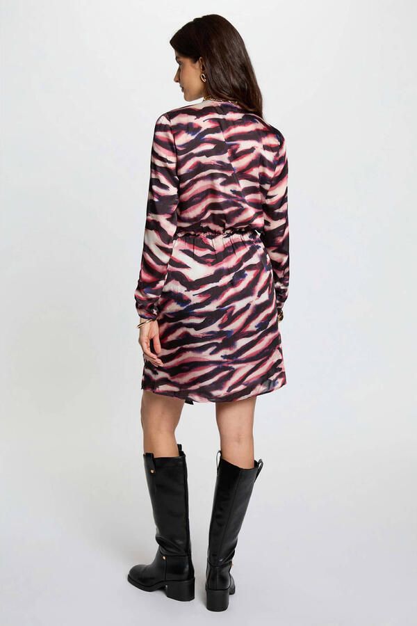 Morgan korte jurk met zebraprint zwart - Foto 2