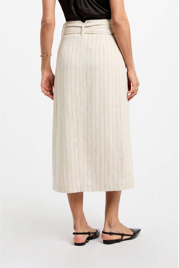 Morgan linnen wikkelrok beige - Foto 2