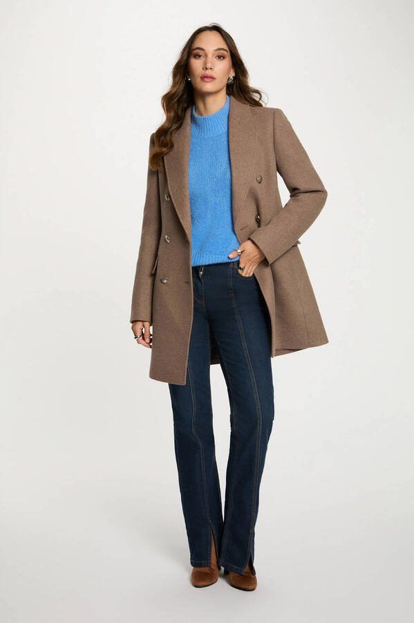Morgan manteljas met wol taupe - Foto 2