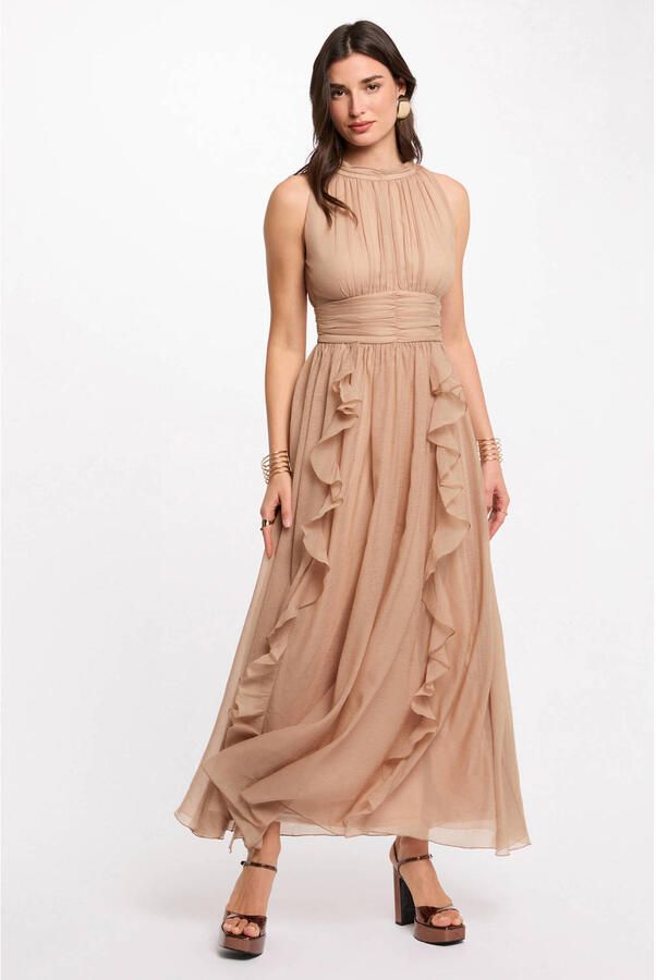 Morgan maxi jurk beige