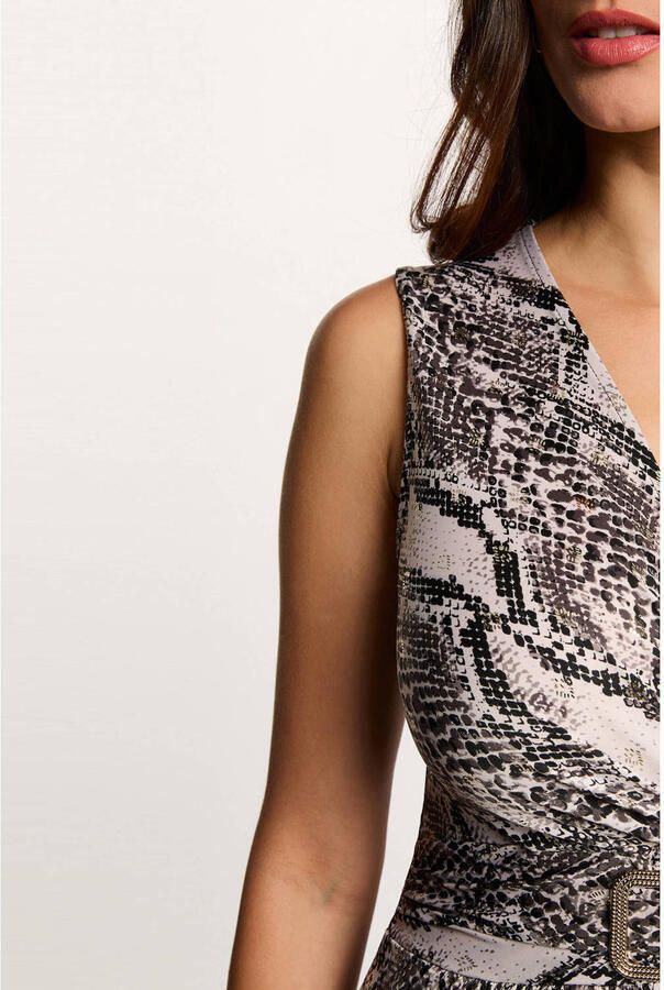 Morgan maxi jurk met dierenprint zwart - Foto 2