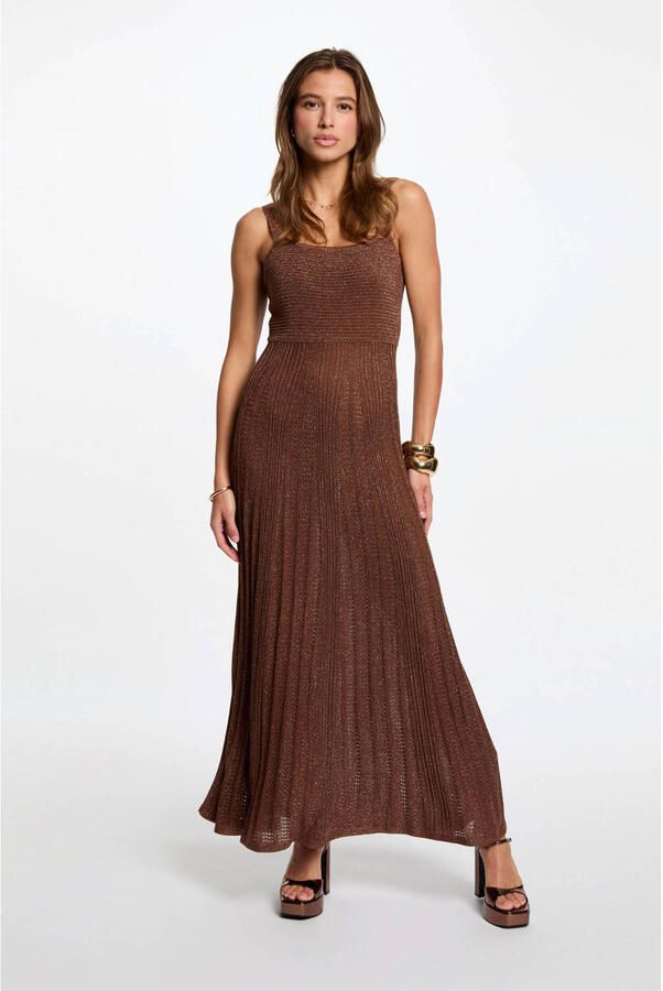 Morgan maxi jurk met glitter bruin