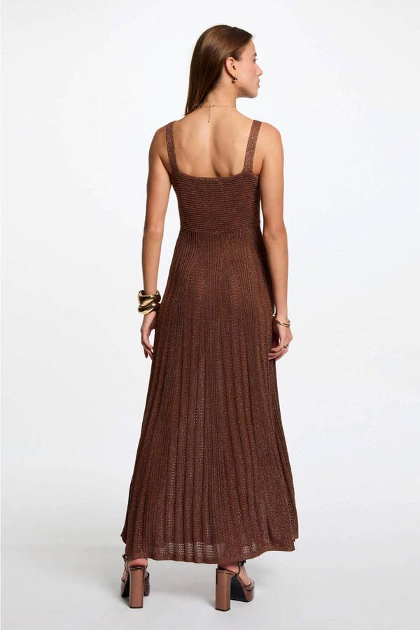 Morgan maxi jurk met glitter bruin - Foto 2