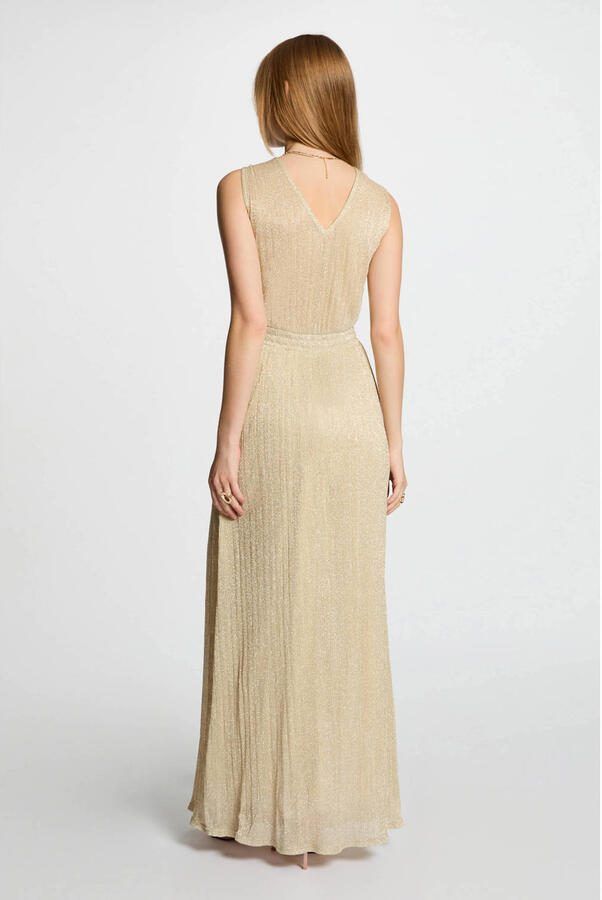Morgan maxi jurk met glitter goud - Foto 2