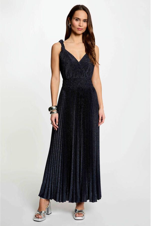 Morgan maxi jurk met glitter marineblauw