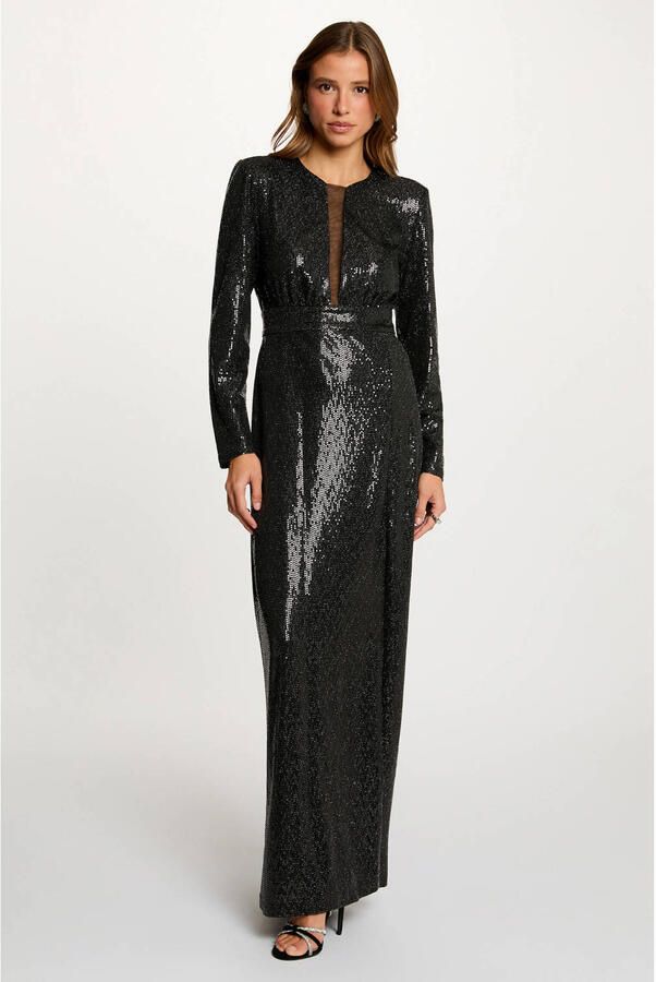 Morgan maxi jurk met glitter zwart