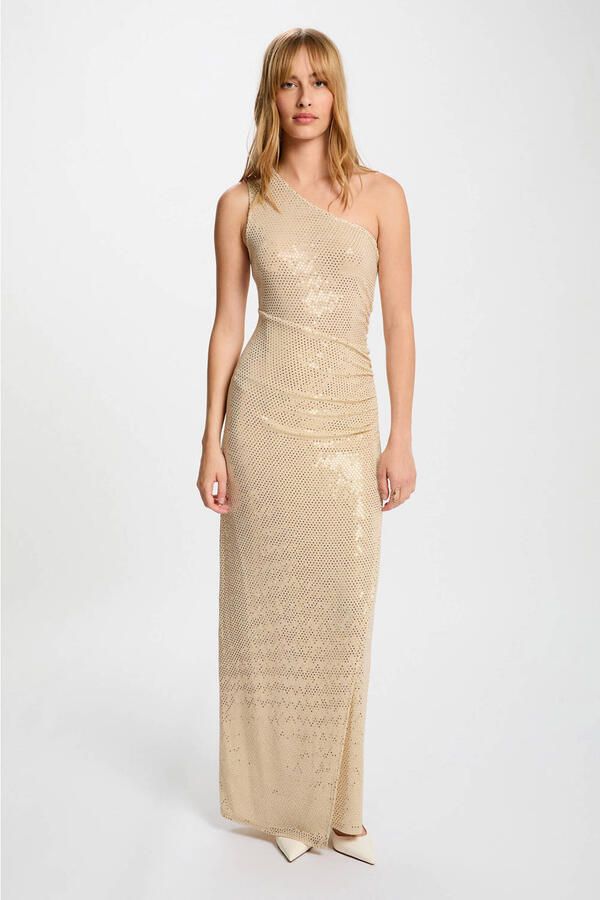 Morgan maxi jurk met pailletten champagne