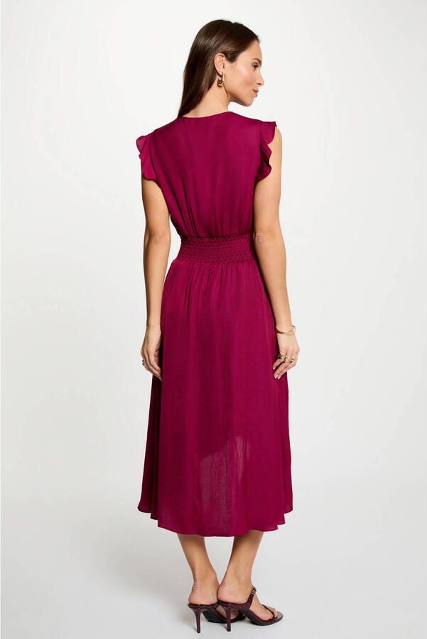 Morgan midi jurk donkerrood - Foto 3