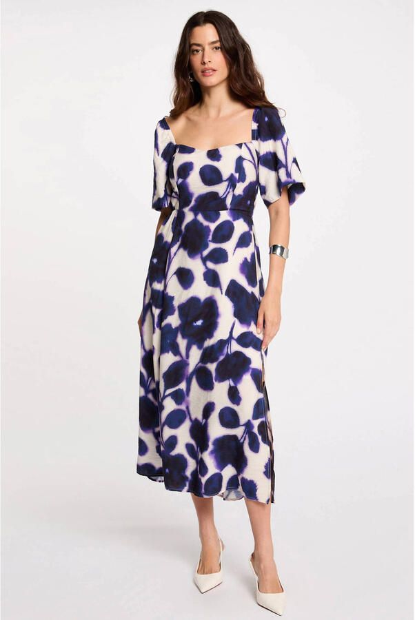 Morgan midi jurk ecru