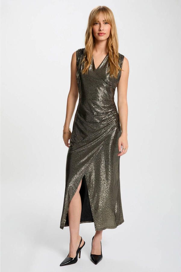 Morgan midi jurk met glitter zwart