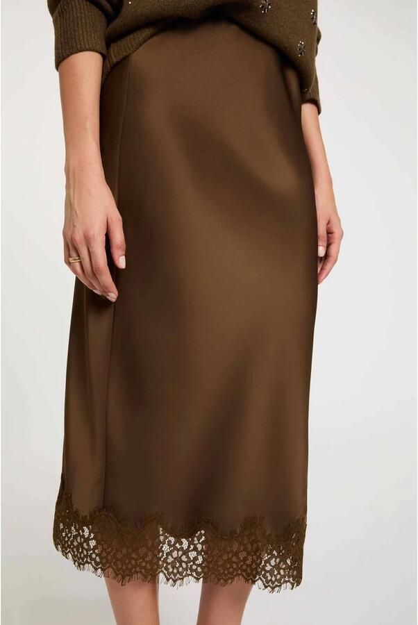 Morgan midi rok donkergroen
