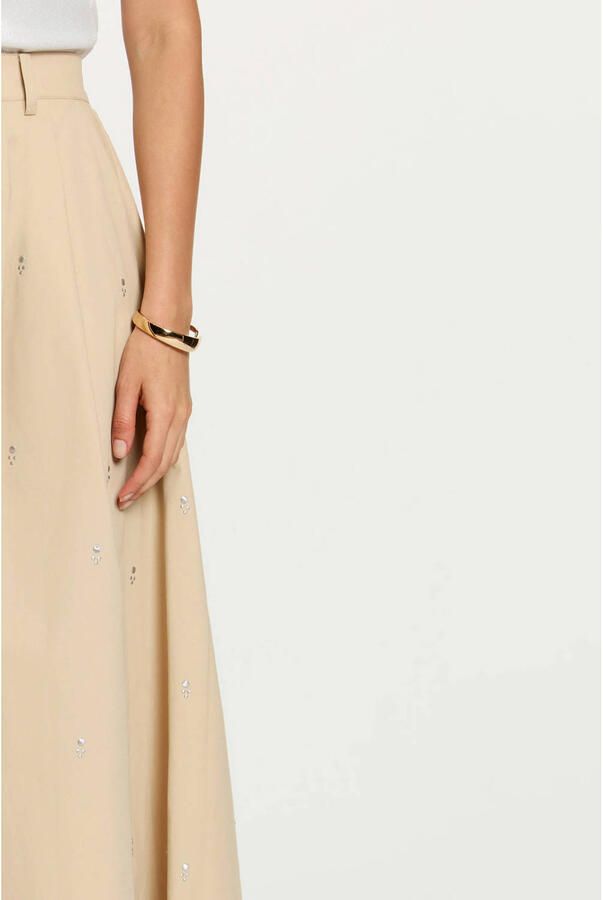 Morgan midi rok met studs beige - Foto 2
