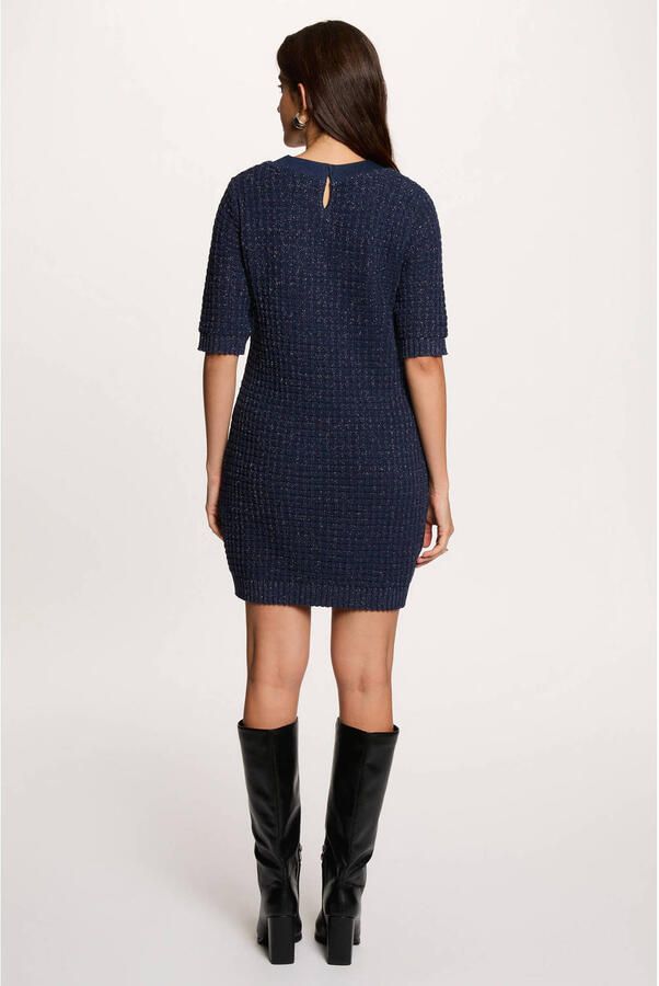 Morgan mini jurk met glitter marineblauw - Foto 2