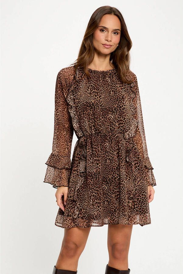 Morgan mini jurk met panterprint multi