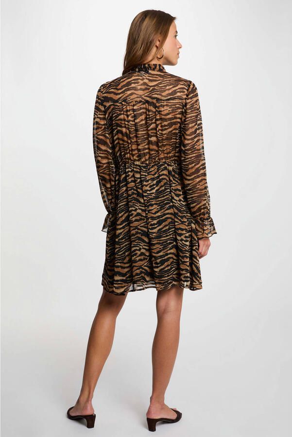Morgan mini jurk met zebraprint bruin - Foto 2