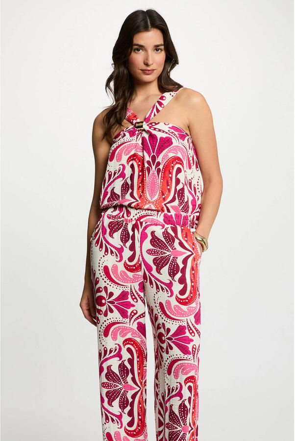 Morgan mouwloze top met paisley print ecru