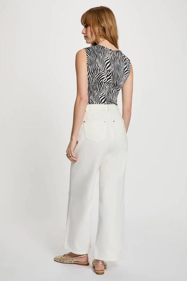 Morgan mouwloze top met zebraprint zwart - Foto 3
