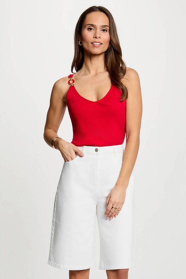 Morgan mouwloze top rood