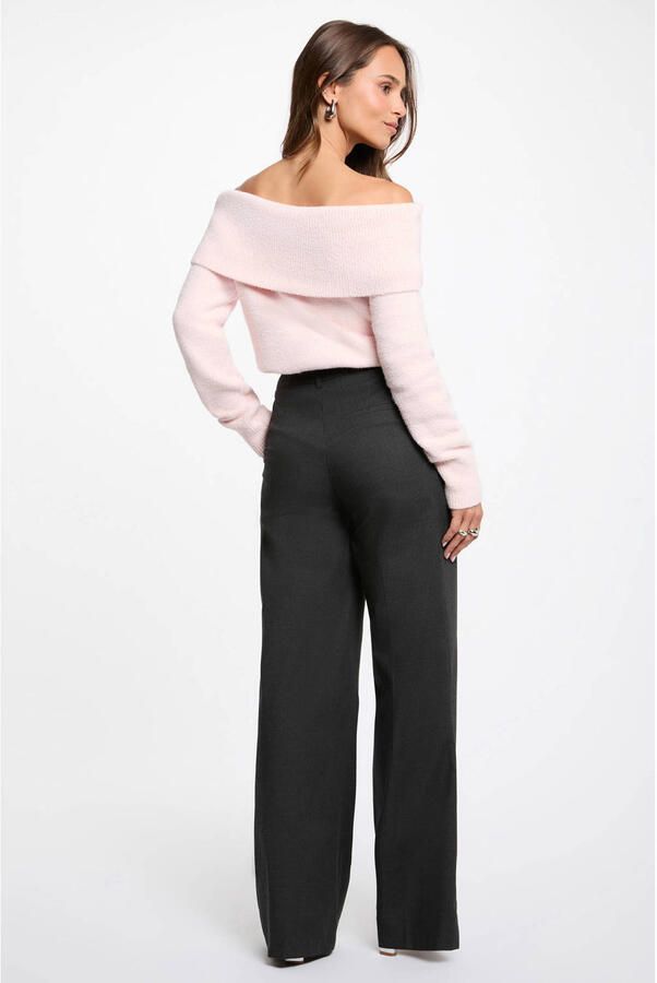 Morgan off shoulder gebreide trui lichtroze - Foto 2