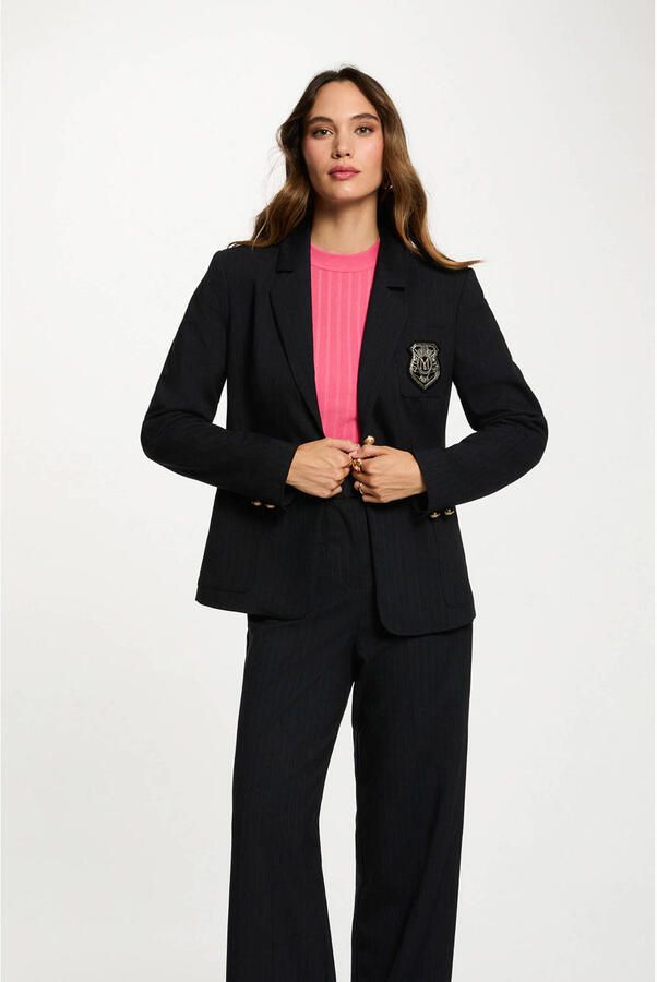 Morgan regular blazer met krijtstreep marineblauw