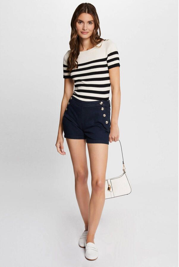 Morgan regular fit denim short dark blue denim - Foto 2