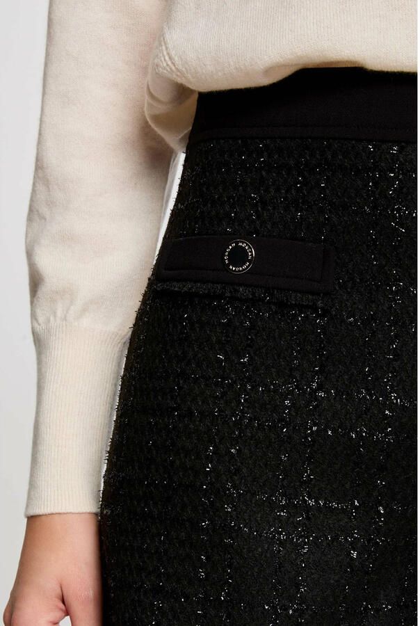 Morgan regular waist casual short zwart met lurex