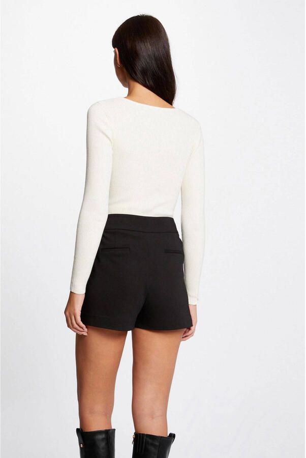 Morgan ribgebreide top gebroken wit