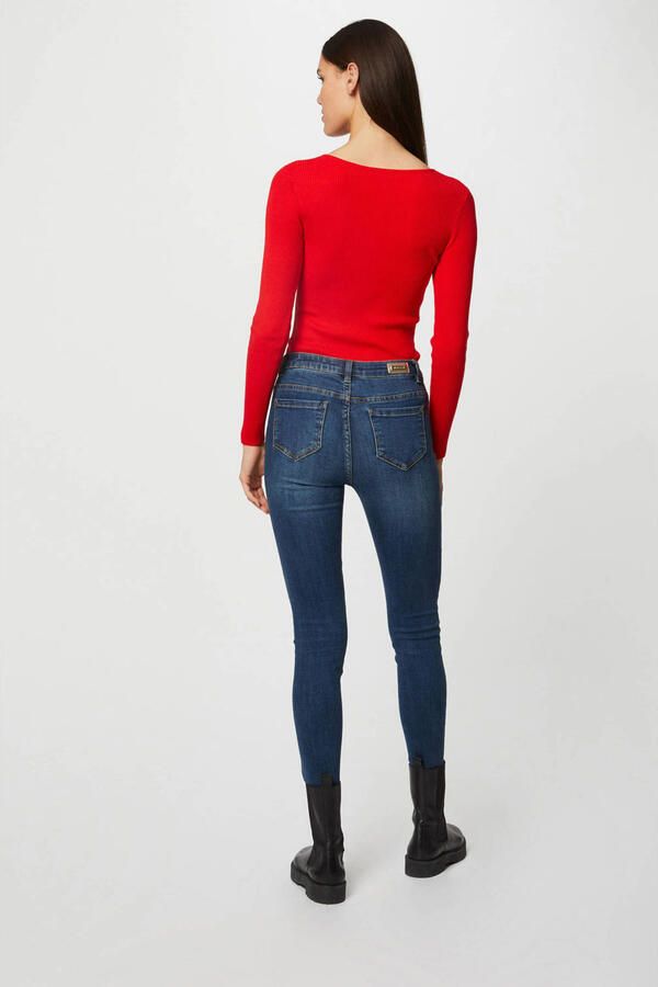 Morgan ribgebreide top rood - Foto 3