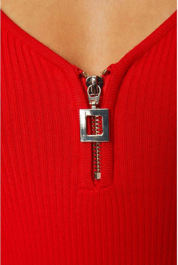 Morgan ribgebreide top rood - Foto 2