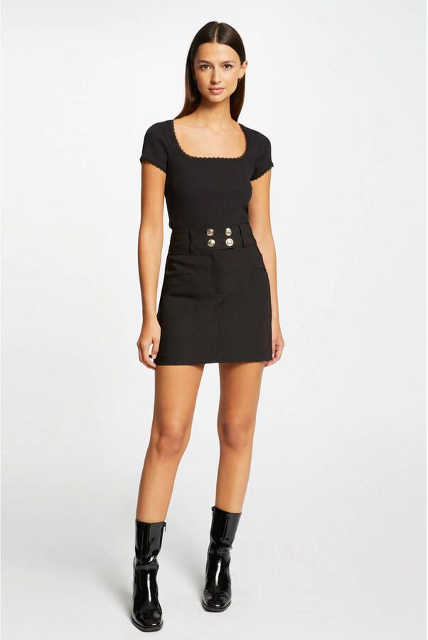 Morgan ribgebreide top zwart - Foto 3