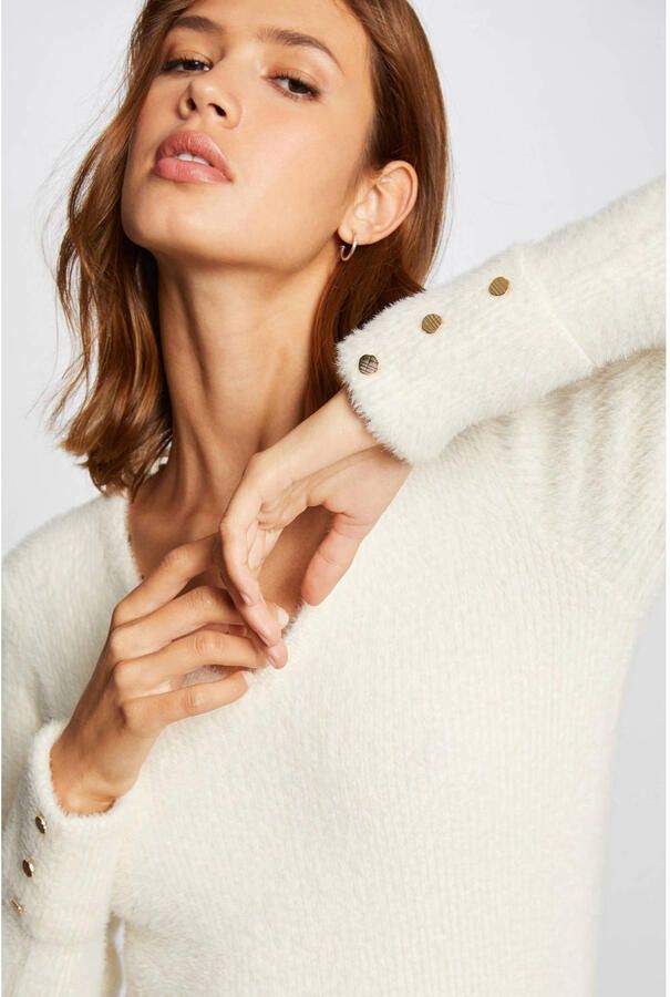 Morgan ribgebreide trui gebroken wit - Foto 1