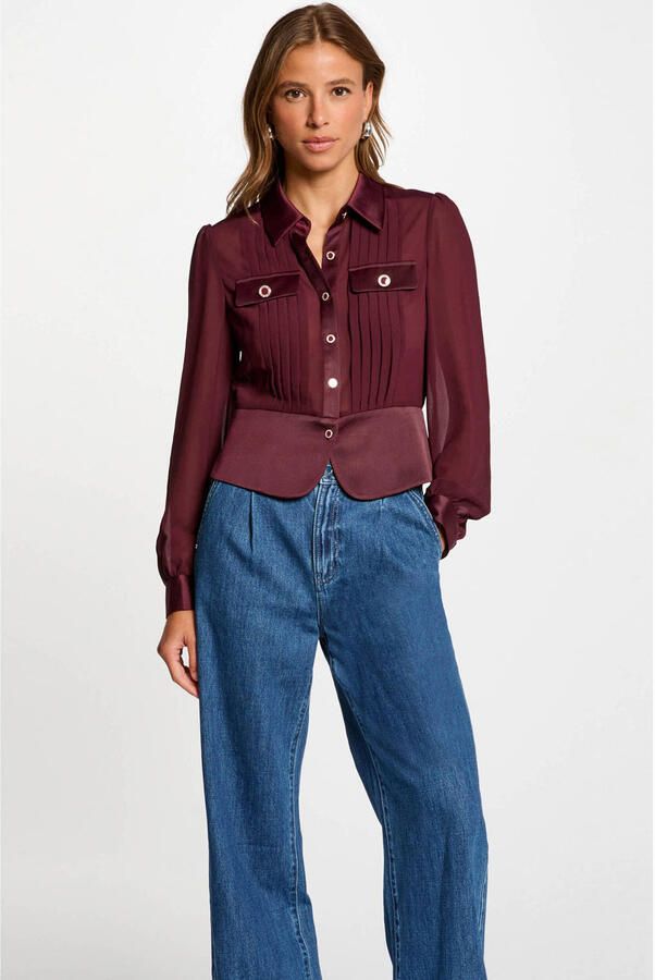 Morgan satijnen blouse donkerrood