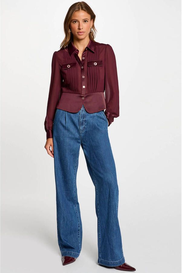 Morgan satijnen blouse donkerrood - Foto 3