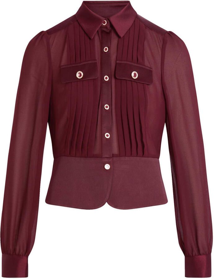 Morgan satijnen blouse donkerrood - Foto 2