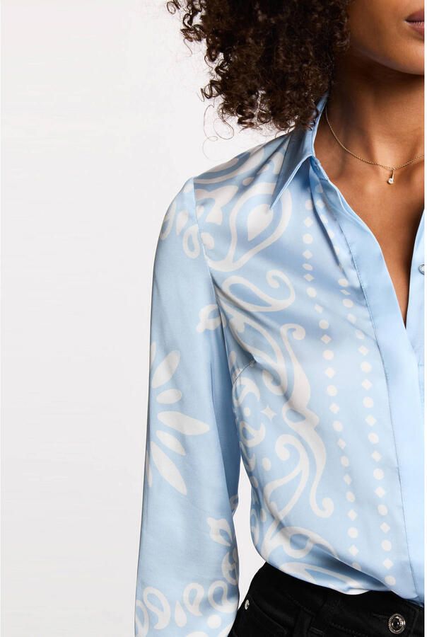 Morgan satijnen blouse lichtblauw - Foto 2