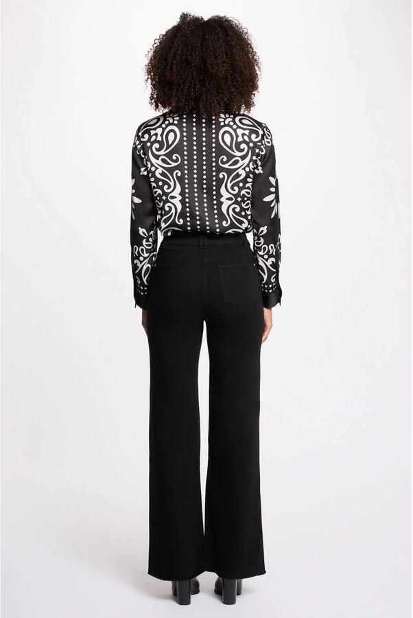Morgan satijnen blouse met paisley print zwart - Foto 2