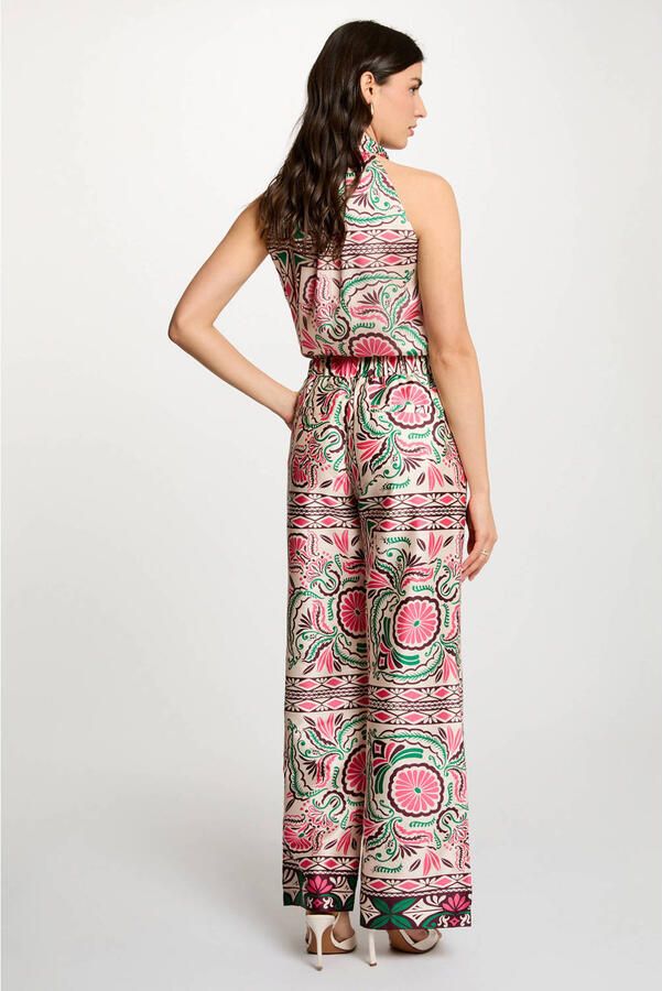 Morgan satijnen wide leg high waist palazzo broek ecru - Foto 3