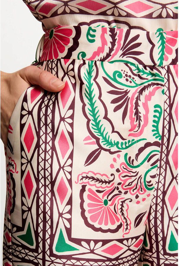 Morgan satijnen wide leg high waist palazzo broek ecru - Foto 2