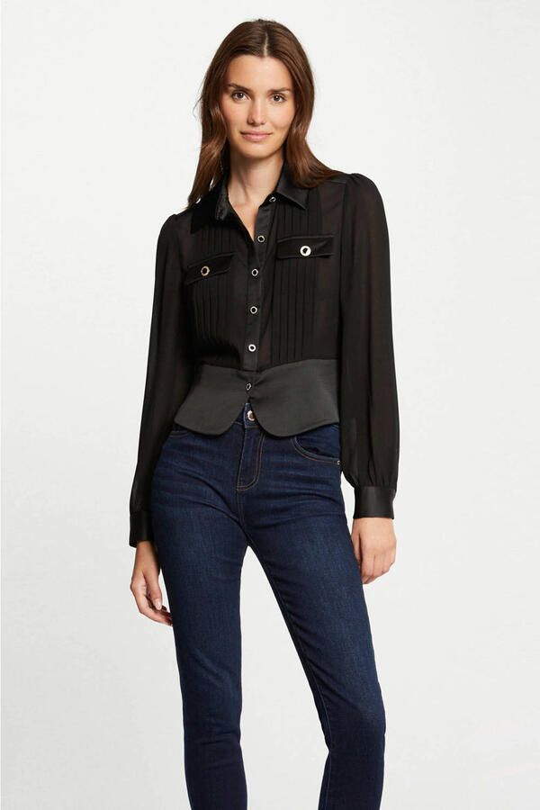 Morgan semi-transparante blouse zwart
