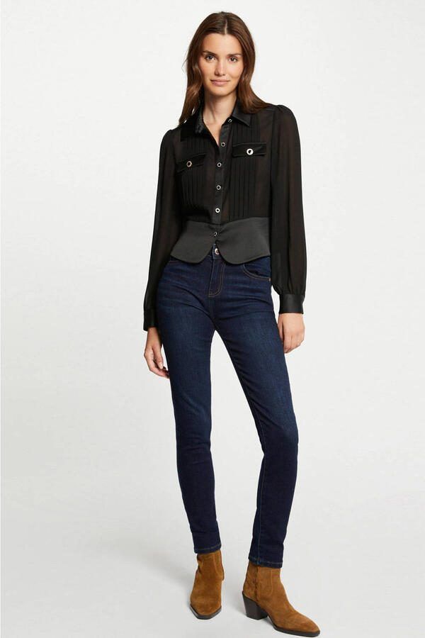 Morgan semi-transparante blouse zwart - Foto 2