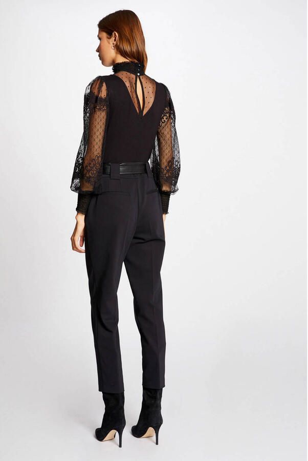 Morgan semi-transparante body met kant zwart - Foto 2