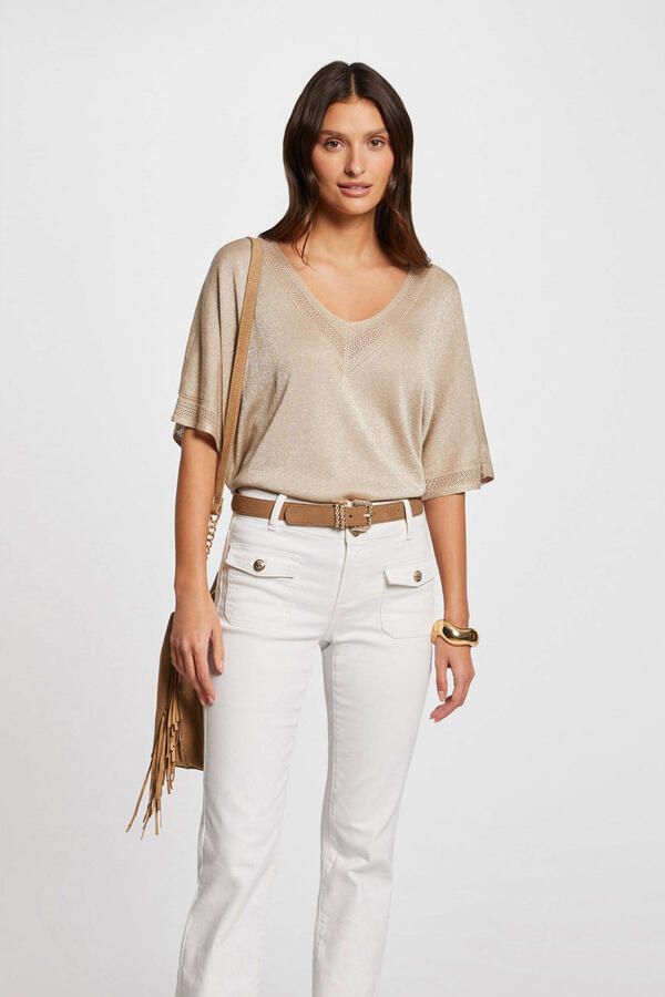 Morgan semi-transparante top beige - Foto 2