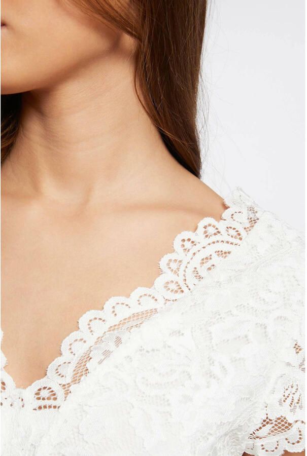 Morgan semi-transparante top ecru - Foto 2