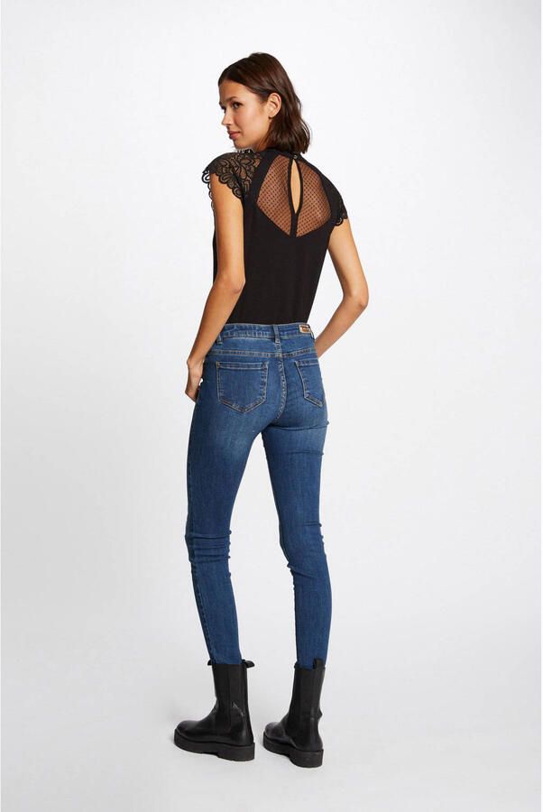 Morgan semi-transparante top met kant zwart - Foto 2