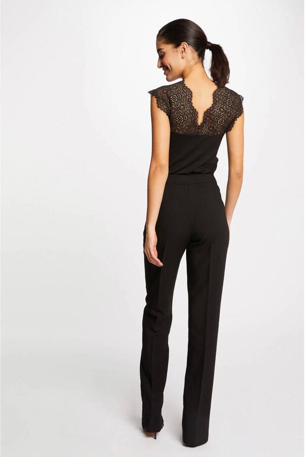 Morgan semi-transparante top met kant zwart - Foto 2