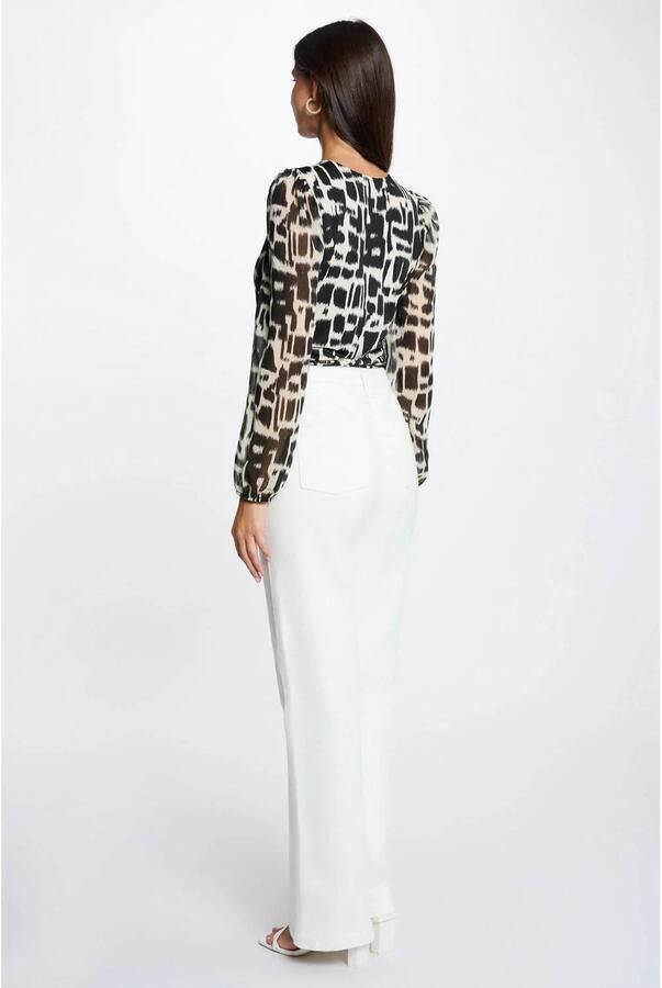 Morgan semi-transparante top met print zwart - Foto 3